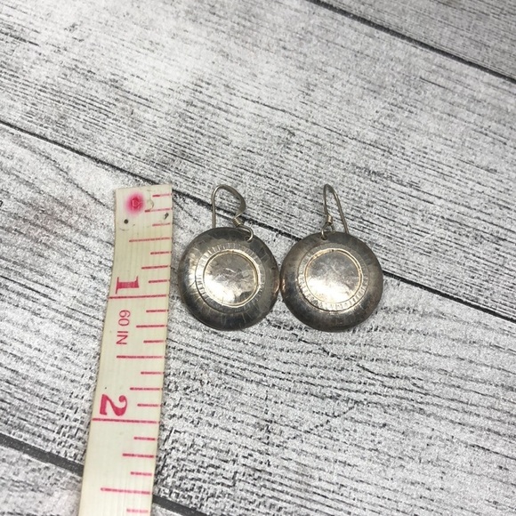 Vintage artisan signed Phill Lang Sterling silver rustic boho style earrings - Picture 3 of 7